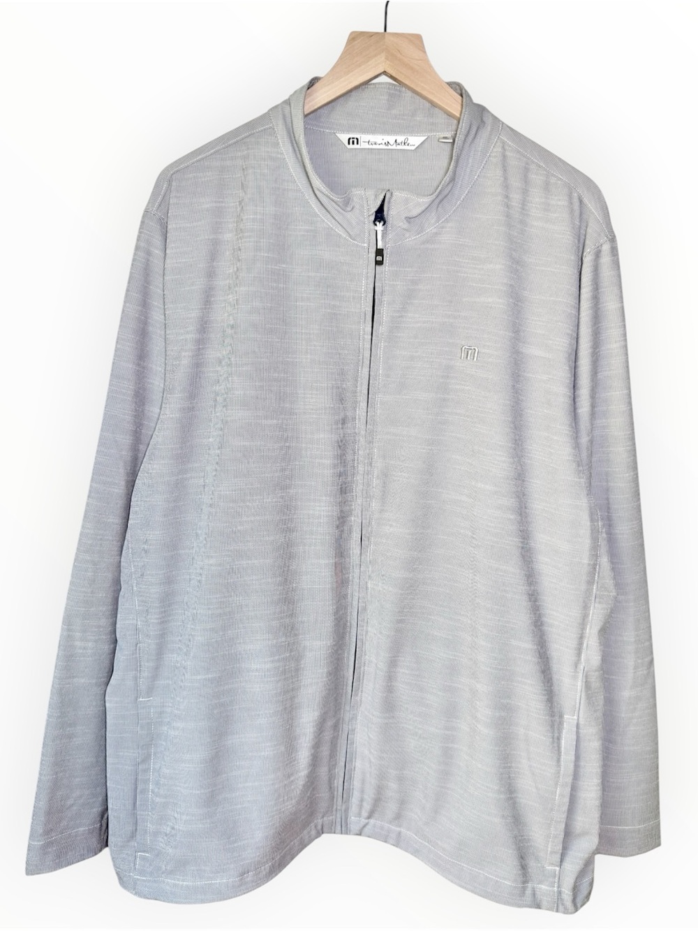 Travis Mathew Men's Full Zip Golf Jacket Size 2XL Gray Lightweight XXL Pockets